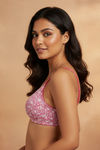 Zivame Essentials Double Layered Non Wired Full Coverage T-Shirt Bra - Dk Pink Floral — thumbnail 4
